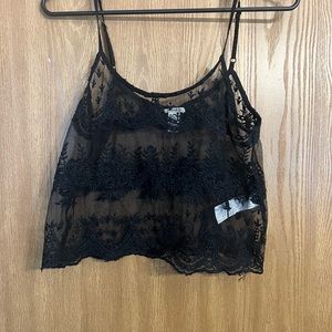Forever 21 lace see through cover up crop top
